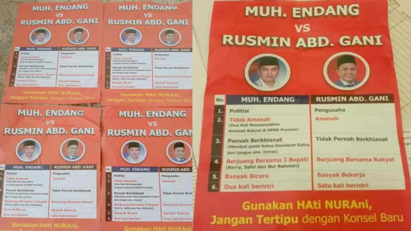 Kampanye Hitam Benturkan Dua Paslon, Tim RAG-SS Minta Penegak Hukum Kejar Pelaku KONSEL - Jelang hari pencoblosan pilkada Konawe Selatan, kubu Rusmin Abdul Gani (RAG) - Senawan Silondae (SS), mulai diserang beragam konten kampanye hitam. Rabu pagi (02/12/2020), aneka kemasan kampanye hitam yang dianggap merugikan Rusmin - Senawan, tiba-tiba bertebaran di beberapa Kecamatan Konawe Selatan, yakni berupa pamflet. Meski redaksi kalimatnya normatif, dalam pamflet tersebut membandingkan salah satu paslon lainnya. Umumnya berisi pembanding yang dapat berimplikasi pada upaya pecah belah atau adu domba merugikan pasangan calon nomor satu. Herman Pambahako, selaku Kordinator dapil empat pemenangan RAG - SS langsung bereaksi atas kampanye hitam. Olehnya itu, dirinya langsung menginstruksikan seluruh jaringan tim sukses dan relawannya untuk tetap menjaga stabilitas kemanan daerah sembari mengumpulkan bukti-bukti tersebut. ‘’Poinnya bahwa pihak RAG-SS tidak pernah membuat selebaran itu. Ada pihak lain yang coba membenturkan atau mengadu domba kami dengan salah satu paslon untuk mencari simpati masyarakat" ungkapnya. Sebagai tim lima, Herman pun menyesalkan kampanye hitam jelang minggu tenang. Ini dianggap merusak harapan pilkada damai di Kabupaten Konawe Selatan. "Ini sangat kita sesalkan ada kampanye hitam yang mengadudomba antar sesama paslon. Saya harap penyelenggara dan aparat kepolisian untuk mengusut kasus tersebut, agar pesta demokrasi di Konsel tidak tercederai" ucapnya.