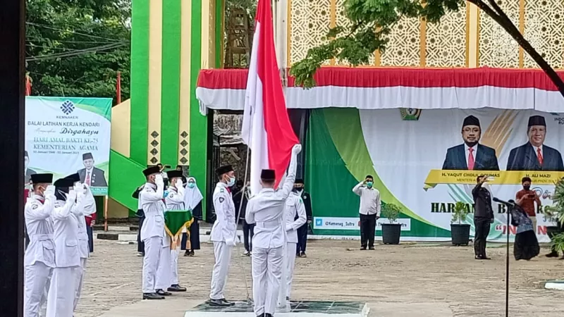 Peringati HAB Kemenag, Kemenag Sultra Terapkan Prokes Covid