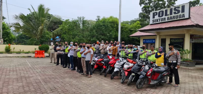 Polsek Baruga Amankan Puluhan Motor Pelaku Balap Liar