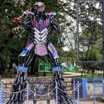 Polres Kendari Sulap Knalpot Sitaan Jadi Robot Setinggi 4 Meter