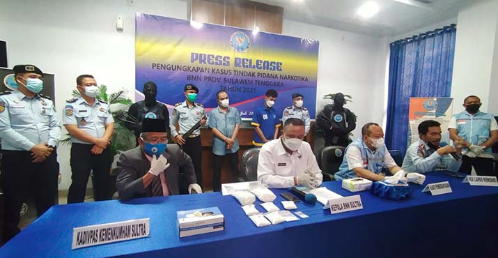 BNNP Sultra Amankan 1.5 Kg Sabu dan Pengendali Narkoba Lapas IIA Kendari