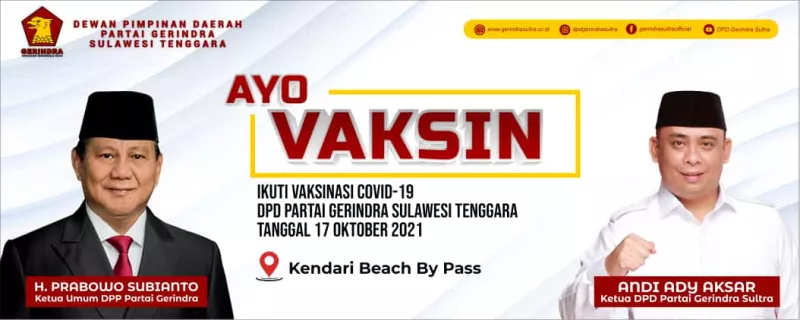 Gerindra Sultra Siapkan 3.000 Vaksin Gratis