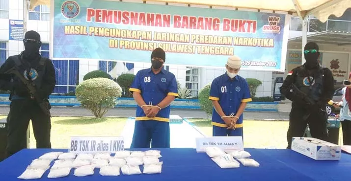 BNNP Sultra Memusnahkan 1278,5 Gram Narkotika