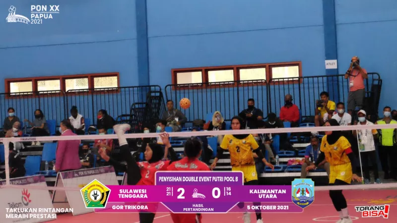 Sepak Takraw Putri Sultra Lolos ke 8 Besar Nomor Double Event