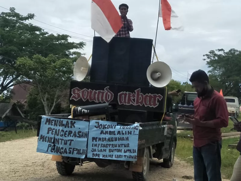 Aliansi Pemerhati Infrastruktur Butur, Blokir Jalan Poros Ereke - Baubau